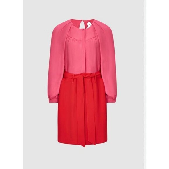 REISS Valentina Color Clash Dress Pink Red Womens Size US 4 - Picture 12 of 12